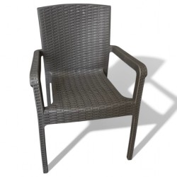 Καρέκλα Rattan Πολυπροπυλενίου 4,5kg Καφέ  59x56x88cm