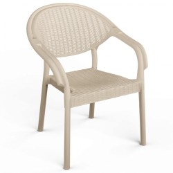 Καρέκλα Rattan Πολυπροπυλενίου Μπεζ 59x56x88cm