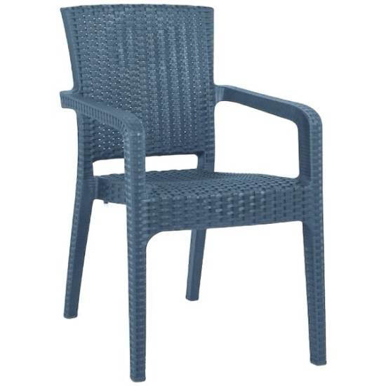 Καρέκλα Rattan Πολυπροπυλενίου Γκρί 59x56x88cm