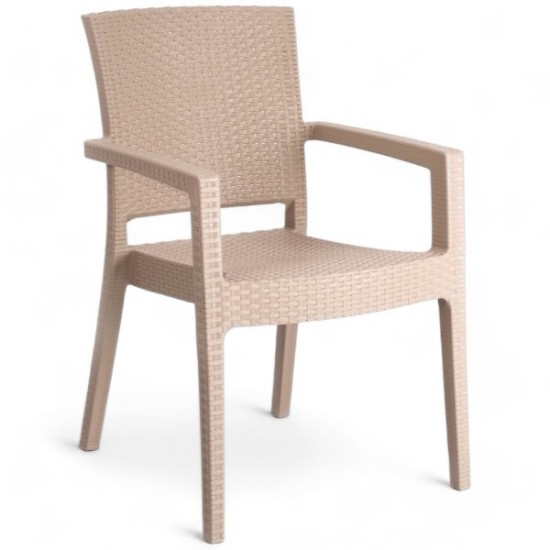 Καρέκλα Rattan Πολυπροπυλενίου Μπεζ 59x56x88cm	