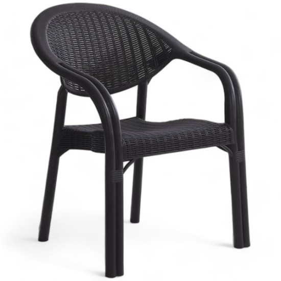 Καρέκλα Rattan Πολυπροπυλενίου μαυρο 59x56x88cm