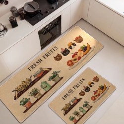 Σετ Πατάκια Κουζίνας Αντιολισθητικό 50x80/60x150 Fresh Fruits