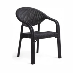 Καρέκλα Rattan Πολυπροπυλενίου Μαύρο 59x56x88cm