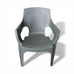 Καρέκλα Rattan Πολυπροπυλενίου Γκρι 59x56x88cm