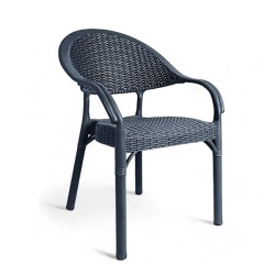 Καρέκλα Rattan Πολυπροπυλενίου 59x56x88 Γκρι