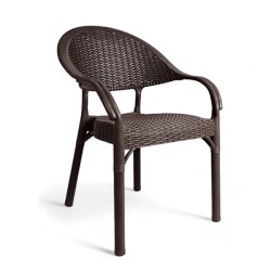 Καρέκλα Rattan Πολυπροπυλενίου 59x56x88 Καφέ