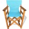 Καρέκλα Σκηνοθέτη Ξύλινη Οξιά Διάτρητο Πανί Γαλάζιο 45x50x89cm