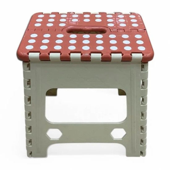 Σκαμπό Πλαστικό Πτυσσόμενο 27X21X30 140kg Αντοχής Κοραλί