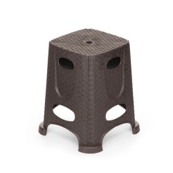 Σκαμπό Εξωτερικού Χώρου Rattan Tif Βαρέως Τύπου 37x37x45 εκ. σε καφέ χρώμα