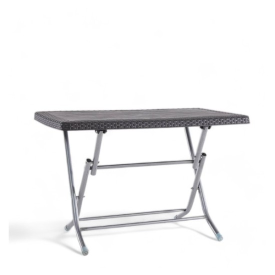 Τραπέζι Πτυσσόμενο Rattan 70x120x70 Καφέ