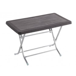 Τραπέζι Πτυσσόμενο Rattan 70x120x70 Καφέ