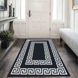 Καλοκαιρινό Πατάκι Μαύρο 50x120cm με Μαίανδρο