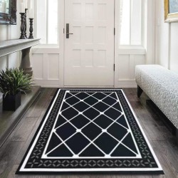 Καλοκαιρινό Πατάκι Μαύρο 50x120cm με Ρόμβους