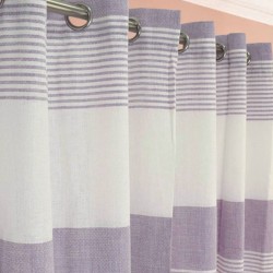 Κουρτίνα με μεταλλικά δαχτυλίδια 270x280 Μωβ Λεύκο 