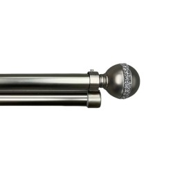 Κουρτινόξυλο Μπάλα Strass Φ28mm Inox Ασήμι Ματ 160cm εως 300cm