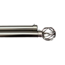 Κουρτινόξυλο Φ28mm Inox Ασήμι 160cm εως 300cm