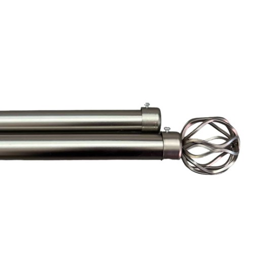 Κουρτινόξυλο Φ28mm Inox Ασήμι 160cm εως 300cm