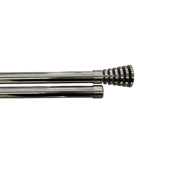 Κουρτινόξυλο Φ28mm Inox Ασήμι Ματ 160cm εως 300cm