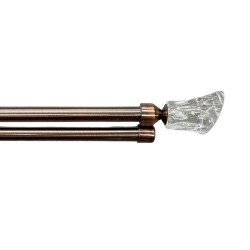 Κουρτινόξυλο Κρύσταλλο Φ28mm Inox Μπρονζέ 160cm εως 300cm