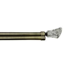 Κουρτινόξυλο Κρύσταλλο Φ28mm Inox Χρυσό 160cm εως 300cm