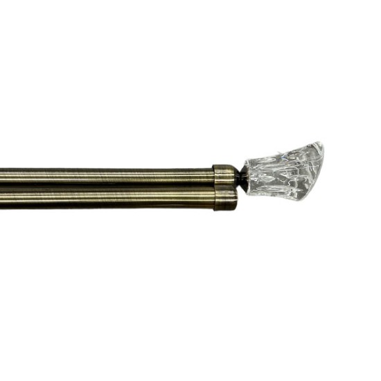 Κουρτινόξυλο Κρύσταλλο Φ28mm Inox Χρυσό 160cm εως 300cm