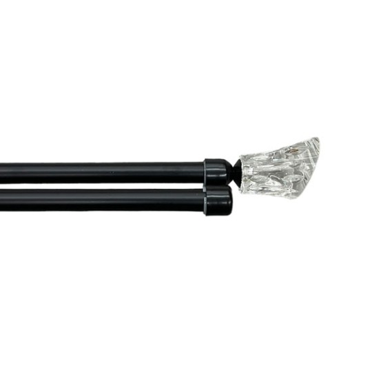Κουρτινόξυλο Κρύσταλλο Φ28mm Inox Μαύρο 160cm εως 300cm
