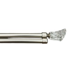 Κουρτινόξυλο Κρύσταλλο Φ28mm Inox Ασήμι 160cm εως 300cm