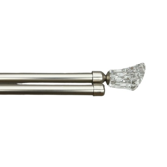 Κουρτινόξυλο Κρύσταλλο Φ28mm Inox Ασήμι 160cm εως 300cm