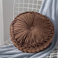 Μαξιλάρι Βελούδινο Στρογγυλό 32cm Καφέ