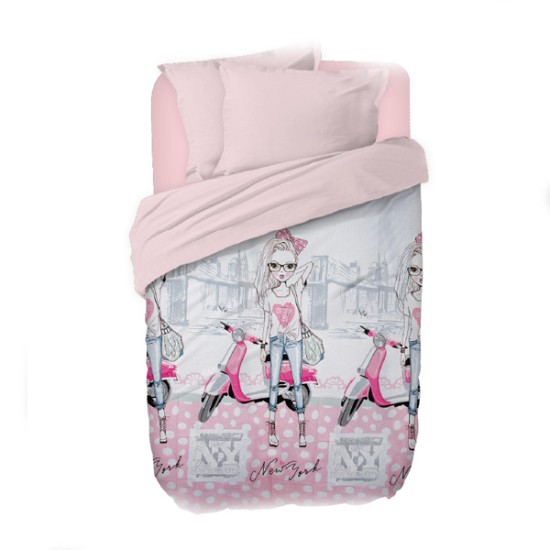 Σετ Σεντόνια Παιδικά 160×240 Gosmar Home New York Girl