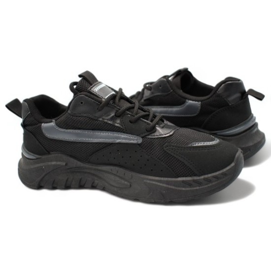Παπούτσια Ανδρικά Αθλητικά Sneakers Μαύρο-Γκρι