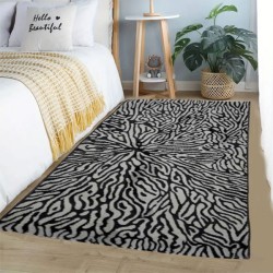 Σετ χαλιά κρεβατοκάμαρας ανάγλυφα Μαύρο με Σχέδιο