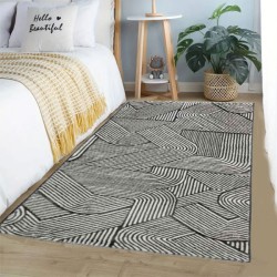 Σετ χαλιά κρεβατοκάμαρας ανάγλυφα Γκρι με Σχέδιο