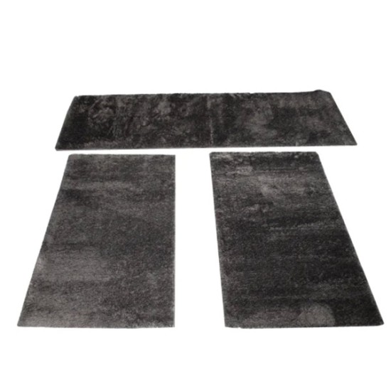 Σετ Χαλιά Κρεβατοκάμαρας 3τμχ Γούνα 80x190cm Ανθρακί