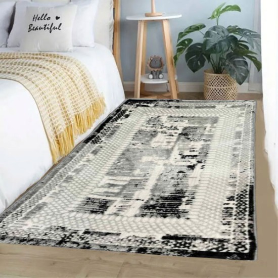 Σετ Χαλιά Κρεβατοκάμαρας 3τμχ Μαύρο Μπεζ 66x180cm