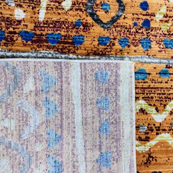 Xαλί Ανάγλυφο Καφέ Πολύχρωμο Σχέδιο 160x220cm