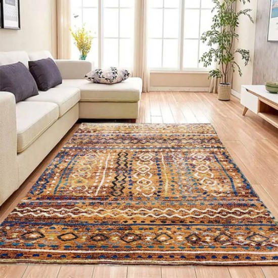 Xαλί Ανάγλυφο Καφέ Πολύχρωμο Σχέδιο 160x220cm