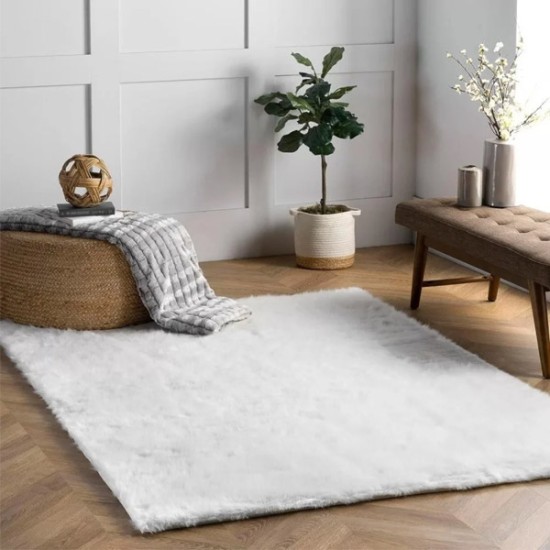 Xαλί Γούνινο Rabbit Super Soft 80x150 Λευκό
