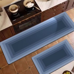 Σετ Πατάκια Κουζίνας 2τμχ 40x60/150×60 Αντιολισθητικά Μπλε