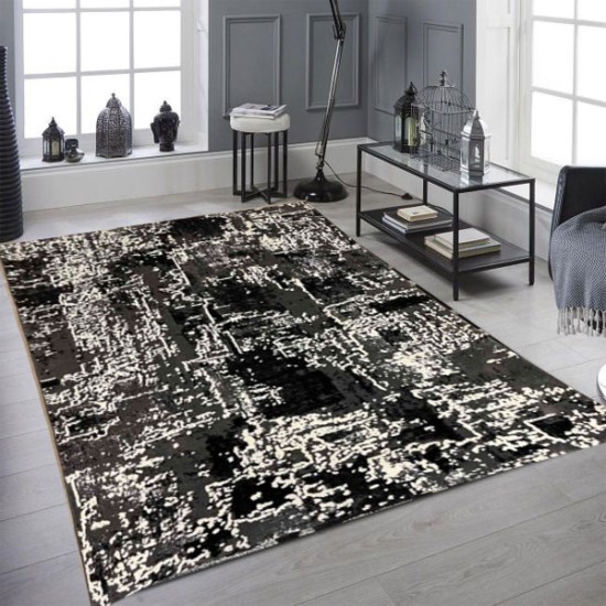 Χαλιά Μοντέρνα 200x260cm γκρι-άσπρο