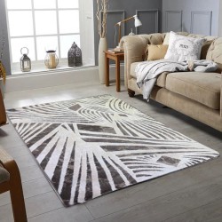 Xαλιά TSOKME 160x200cm-Μαύρο γκρι & άσπρο