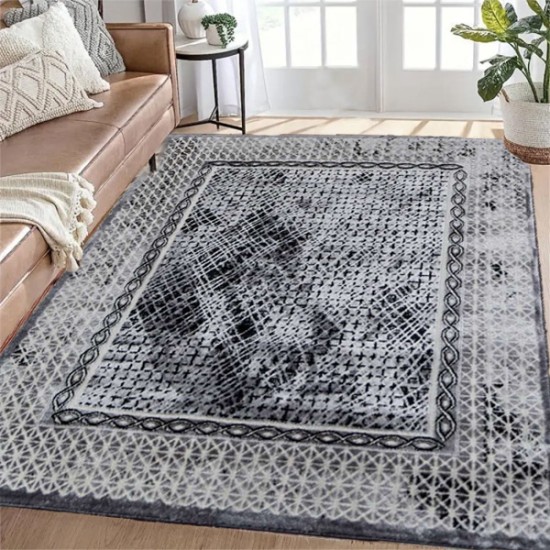 Xαλιά TSOKME 160x200cm-Μαύρο & Γκρί