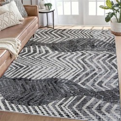 Xαλιά TSOKME 160x200cm-Μαύρο & Γκρί