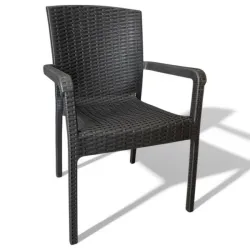 Καρέκλα Rattan Πολυπροπυλενίου 4,5kg Μαύρο 59x56x88cm