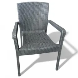  Καρέκλα Rattan Πολυπροπυλενίου 4,5kg Γκρί 59x56x88cm 