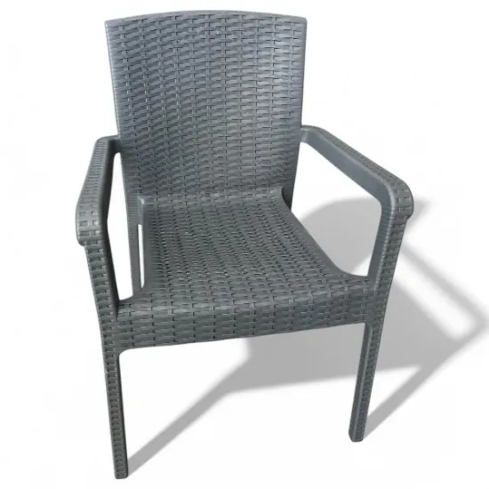  Καρέκλα Rattan Πολυπροπυλενίου 4,5kg Γκρί 59x56x88cm 