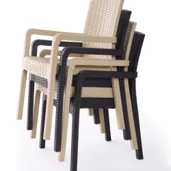 Καρέκλα Rattan Πολυπροπυλενίου 4,5kg Μπεζ 59x56x88cm	