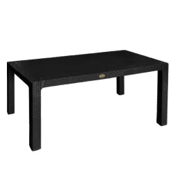 Τραπέζι Rattan 90x150x75 Μαύρο