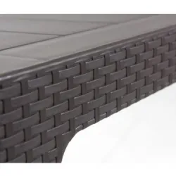 Τραπέζι Rattan 90x150x75 Γκρί 