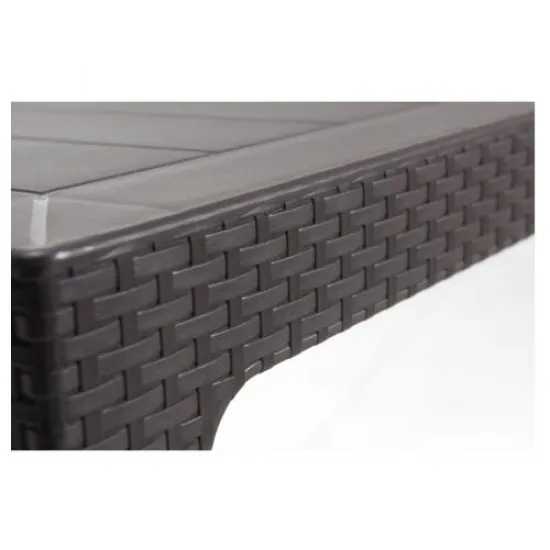 Τραπέζι Rattan 90x150x75 Γκρί 